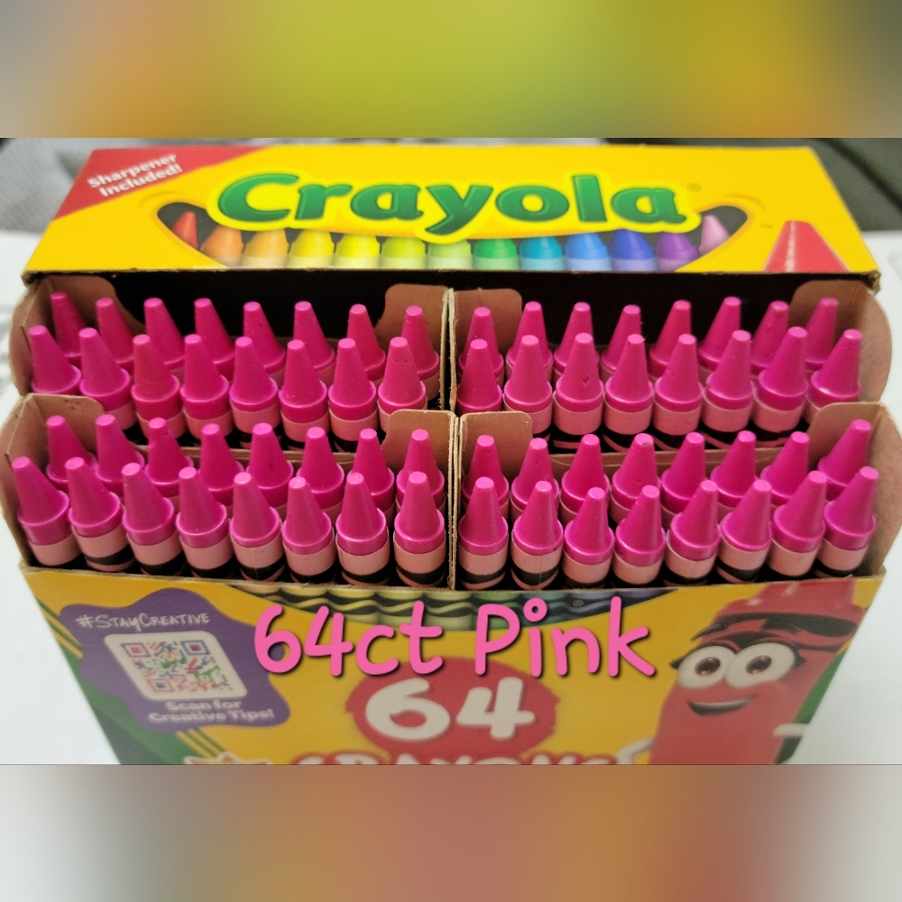 (64)Crayola Crayons (Carnation Pink) Single Color Bulk Lot